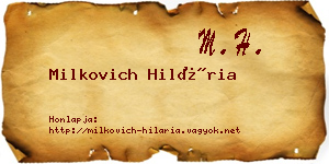 Milkovich Hilária névjegykártya